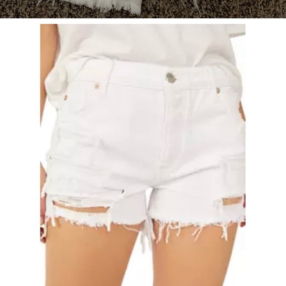 Free People NWT Maggie Mid-Rise denim distressed short, size 27 - Picture 4 of 6